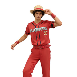 Costume de cosplay One Piece Luffy, ensemble complet, tenue de style film rouge pour Halloween, jeu de rôle - Product Image 3