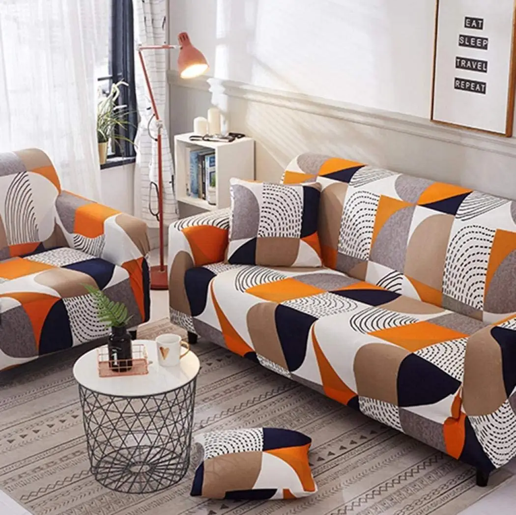 Capa para sofá de 3 lugares em forma de l, capa elástica para cobrir o sofá, decoração para sala de estar com elástico
