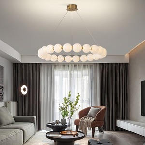 French-Style Cream-Colored Nordic <b>Chandelier</b> for Living Room Postmodern Minimalist Designer Bedroom Dining Room Lamp Buddhist - Product Image 1