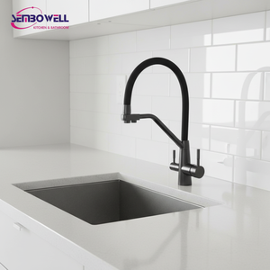 <span class=keywords><strong>Rubinetto</strong></span> Miscelatore da Cucina a <span class=keywords><strong>3</strong></span> <span class=keywords><strong>Vie</strong></span> Nero Opaco con Filtro e Tubo Flessibile per Acqua Potabile - Product Image 2