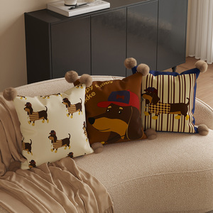 Housse de coussin décorative pour canapé motif <span class=keywords><strong>chien</strong></span> lentille 067-029 pour salon, sans rembourrage - Housse de coussin mignonne de dessin animé pour chambre à coucher - Product Image 2