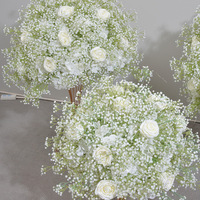 L-R060 2026 Hot Sale Op Maat Gemaakte Kunstmatige Babysbreath & Rozen Bloembol, Tafeldecoratie voor Bruiloft & Feestdecoratie