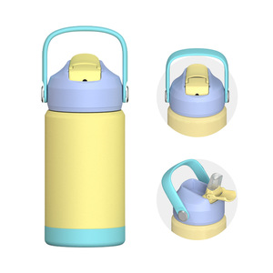 Wholesale 12oz Kids Insulated <b>Water</b> <b>Bottle</b> 304 Stainless Steel Leakproof School Cup with Straw, Custom Logo <b>Bulk</b> OEM BPA Free - Product Image 1
