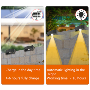 Lámpara de Pared <span class=keywords><strong>Exterior</strong></span> Impermeable <span class=keywords><strong>para</strong></span> Terraza, Iluminación Solar LED, <span class=keywords><strong>Luces</strong></span> de Pared <span class=keywords><strong>para</strong></span> Jardín, Valla, Pared <span class=keywords><strong>Exterior</strong></span> - Product Image 4