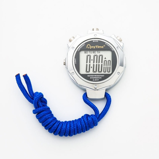 Digital LCD High Quality 1/100 Precision Metal Training Sports Stopwatch Timer with 2 Lap Memory Waterproof Week Display Outdoor