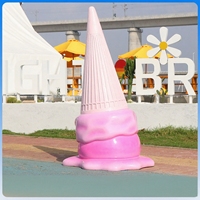 Statue de hot-dog en résine légère sur mesure T002, sculpture alimentaire de dessin animé pour la décoration de magasins de restauration rapide, de fêtes en plein air et de jardins.