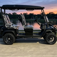 Voiturette de golf électrique tout-terrain 72V au lithium, 4 places, surélevée et personnalisée, homologuée pour la route, pour terrains de golf et complexes hôteliers