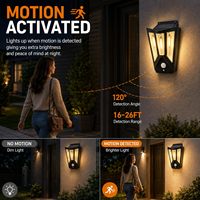 Applique murale solaire LED extérieure OEM pour porche, patio, clôture, avec détection de mouvement et capteur de lumière du jour à 20 degrés