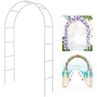 Arche de mariage de style européen, support de toile de fond en métal, pour ballons et plantes grimpantes, 140x38x240cm, Noir Blanc Vert