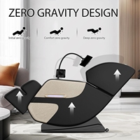 Fauteuil de massage corporel complet 4D zéro gravité avec massage du cou et des pieds - Fonction musicale électrique intelligente en cuir inclinable