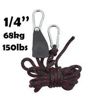 Sangle d'arrimage de 8 pieds (150 lb) avec corde de 1/4 de pouce, crochets mousquetons et éléments métalliques durables pour une fixation sécurisée