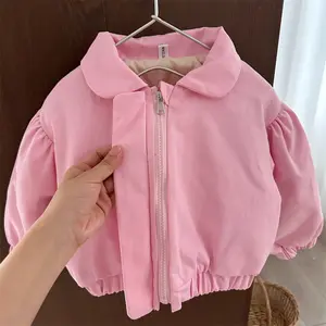 2023 puff manga coreano design infantil bebê menina algodão jaqueta acolchoada moda atacado roupas 0221X