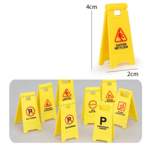 Panneau d'avertissement miniature en forme de A <span class=keywords><strong>pour</strong></span> jouets d'enfants, accessoires de photographie, jeux de blocages routiers - Product Image 4