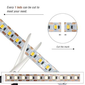 Bande lumineuse LED SMD2835 2200-6500K Blanc froid Contrôle à distance et par application DC24V 14.4W Largeur du circuit imprimé 8mm - Product Image 6