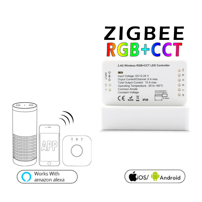 6A Max RGB двухцветный осветительный модуль Zigbee, светодиодный контроллер Zigbee Gledopto, контроллер Zigbee