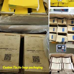 Sacs à collation en papier kraft personnalisés avec logo, doublure anti-graisse et fermeture à lien métallique pour pop-corn, lait et restauration rapide lors d'événements cinématographiques - Product Image 6