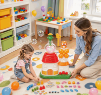 Kit de machine à ballons Fun Farm avec pompe de gonflage, ballons, autocollants pour les yeux et animaux, jouet créatif DIY pour enfants