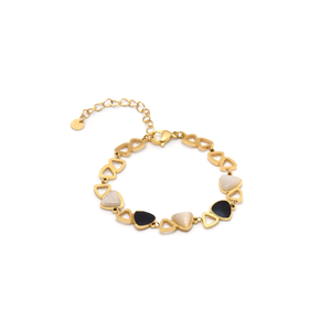 Bracelet en acier inoxydable plaqué or avec incrustations de coquillages pour femmes, bijoux tendance - Product Image 2