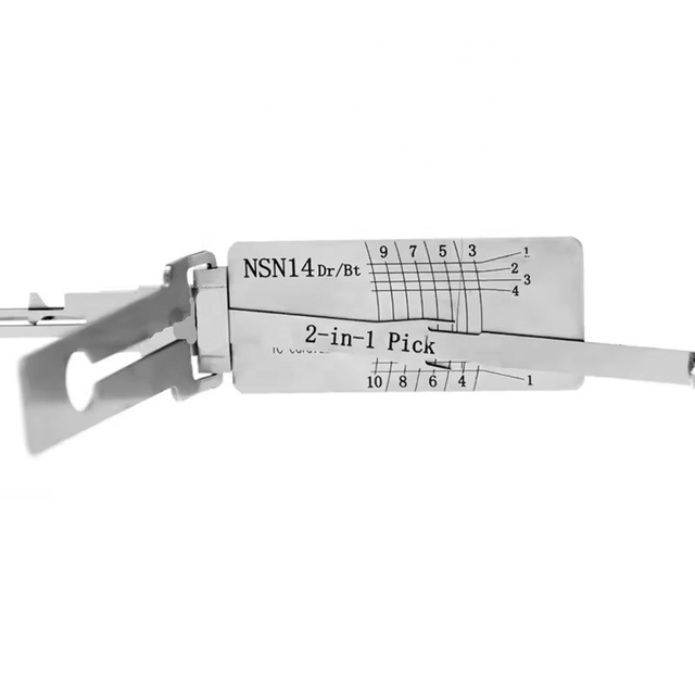 Locksmith Tool Lishi Tool 2 in 1 Lishi NSN14(10-Cut)2in1 Decoder and Pick for Nissan