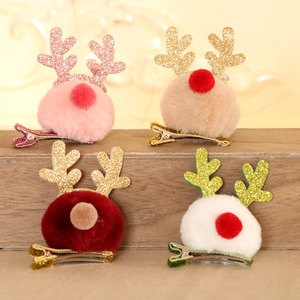 Christmas decorations, reindeer antler hair clips, new Christmas gifts, headwear, children's gifts, small presents. - Product Image 2