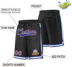 Short de sport en maille de basket-ball d'été personnalisé pour hommes grande taille respirant Vintage Streetwear broderie impression personnalisable sport - Product Image 1