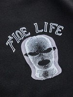 T-shirt décontracté pour homme à épaules tombantes et manches courtes avec motif imprimé, pour rappeurs, pour sortir, personnalisable, unisexe. F10