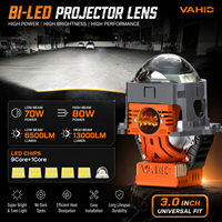 VAHID 80W Lentille de projecteur Bi-LED 6000K à double faisceau, lentille de projecteur MS PRO, mise à niveau et modification de phares LED pour Toyota Honda Nissan