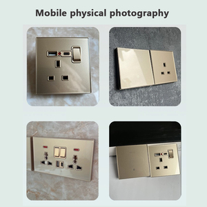 Anh sang trọng vàng Tempered Glass tường thiết bị chuyển mạch điện cửa hàng USB Loại C 20 Wát sạc nhanh ổ cắm với LED chỉ số ánh sáng Malta - Product Image 6