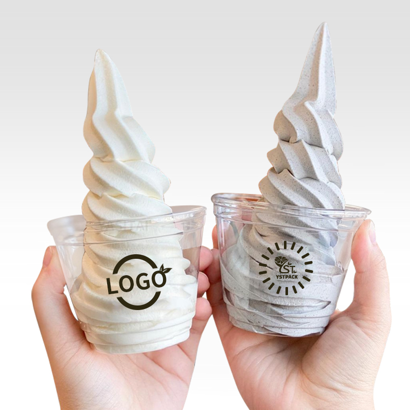 Factory Hot selling disposable yogurt 5.5oz 7oz 8oz 9oz clear plastic ice cream dessert cup with dome cover