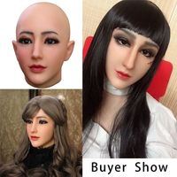 Masque de tête en silicone réaliste pour femmes, idéal pour le maquillage, le cosplay et la beauté – Masque humain en silicone pour transformation homme-femme
