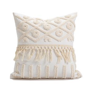 Fodera per cuscino di perle Boho di nuovo Design 45x45cm passante <span class=keywords><strong>bianco</strong></span> con rifiniture in <span class=keywords><strong>pizzo</strong></span> fodera per cuscino rimovibile - Product Image 6