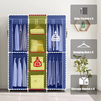Meilleure Vente : Armoire en Tissu Pliable Portable et Amovible, Réglable, Grande Capacité, pour Chambre Moderne et Simple