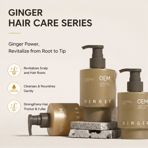 Serie de Cuidado Capilar con Jengibre, Champú y Acondicionador Anticaspa 2 en 1, Aceite Reparador con Péptidos de Cobre Azul para Cabello Dañado, Uso Doméstico - Product Image 1