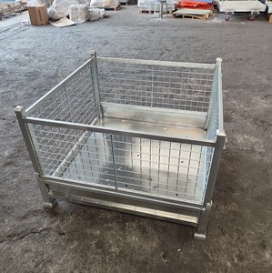 Gaiola de Armazenamento em Aço Galvanizado para Logística de Armazém, Armazenamento em Grande Escala com Estrutura Dobrável Resistente e Empilhável - Product Image 3