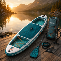 Planche à pagaie gonflable transparente avec deux zones claires en EVA pour les sports nautiques sur lac, plage et océan