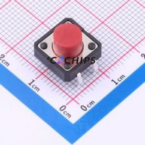 TP11012680 Tactile Switch Through hole Component (THT),12x12mm Switch Single Pole Single Throw Round Button 2.6N Through Hole - Product Image 1