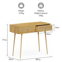 Combohome coiffeuse avec tiroirs en rotin naturel chambre à coucher vanité bureau de rangement pour maquillage couloir ou salon Console Table