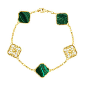 Bracciale <span class=keywords><strong>di</strong></span> Alta Qualità a Quadrifoglio, Raffinato Bracciale in Agata, Gioiello Classico Portafortuna <span class=keywords><strong>di</strong></span> Lusso per <span class=keywords><strong>Donna</strong></span>, Regalo con Logo - Product Image 5