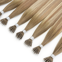Extensions de cheveux humains Remy ondulés blonds à nano-anneaux, bouclés et lisses, 20" 22" 24" 26" 28", extensions de cheveux vierges Remy
