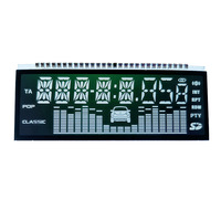 Brillanter TN-Negativ-Display-Segment-LCD-Bildschirm mit schwarzem Rahmen und Siebdruck für Autoradio-Bedienfeld