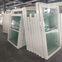 Fenêtre verticale à double battant en PVC sur mesure, style victorien, résistante au froid, à double vitrage, à haute étanchéité, coupe-vent pour maison
