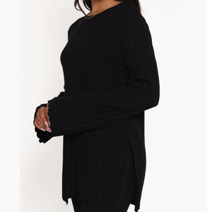 Set Pigiama Primaverile e Autunnale con Vita Elastica, Maniche Lunghe, Due Pezzi, <span class=keywords><strong>Abbigliamento</strong></span> da Casa, Comodo Completo da Notte per Donne, Tessuto a Coste - Product Image 4