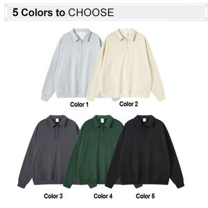 Heavy Weight Turndown Collar <b>Sweatshirts</b> Custom Printing Men Plain Pullover Oversize <b>Sweatshirts</b> - Product Image 4