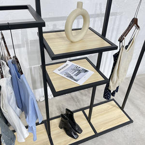 धातु के लिए कपड़ों की दुकान ठंडे बस्ते में डालने रैक स्टैंड बच्चों के परिधान रैक थोक बुटीक कपड़े रैक के साथ प्रीमियम जूते अलमारियों - Product Image 4