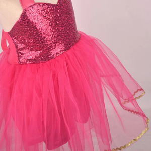 Vestido de Tul con Lentejuelas Brillantes y Lazo, Disfraz de Princesa <span class=keywords><strong>para</strong></span> Niñas Pequeñas, <span class=keywords><strong>para</strong></span> Actuaciones y Fiestas - Product Image 5