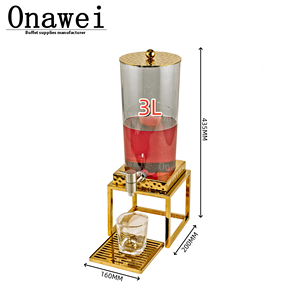 Onawei Distributeur commercial de boissons dorées en acier inoxydable <span class=keywords><strong>pour</strong></span> jus/<span class=keywords><strong>eau</strong></span>/café 3/6/9 litres de boisson fraîche refroidie à la glace de qualité alimentaire - Product Image 2