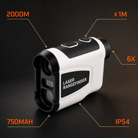 Télémètre laser de golf portable avec objectif 6X, portée de 2000 m, affichage LCD avec commutateur en yards pour la chasse et les activités de plein air