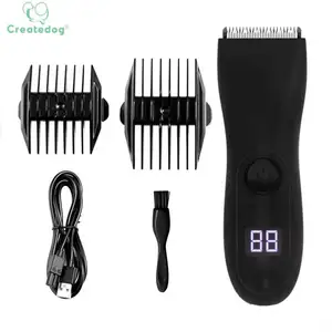 Createdog Manscaing बिजली Shavers Groin बाल Trimmer पुरुषों क्लिपर ताररहित निविड़ अंधकार शरीर Trimmer के लिए पुरुषों