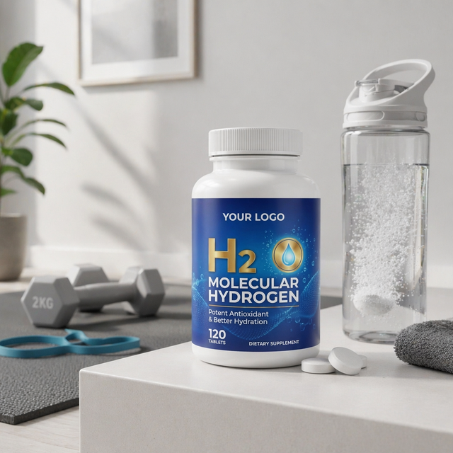 Wholesale High PPM Molecular H2 Hydrogen Tablets for Cellular Health & Anti-Aging 120 Count Custom