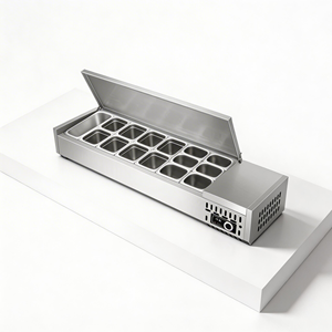 Réfrigérateur à salade multi-étagères pour comptoir commercial avec refroidissement par compresseur pour <span class=keywords><strong>cuisine</strong></span> de restaurant - Product Image 2